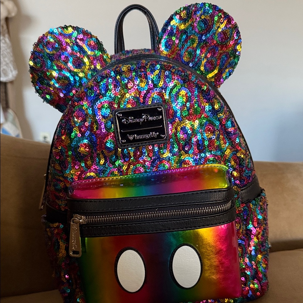 Disney Rainbow Sequin Backpack with Ears